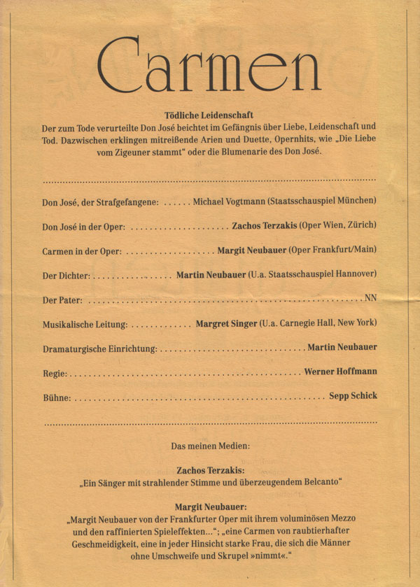 The program booklet